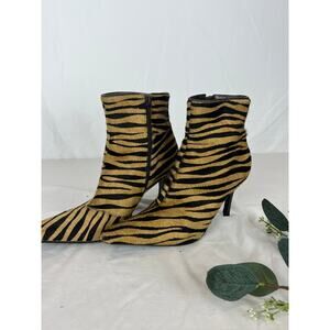 Antonio Milano Women’s Zebra Print Pony Hair Ankle Boots –Size 8.5